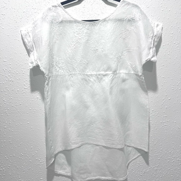 Terzo Millenio linen lagenlook White Women's Top - Picture 8 of 8